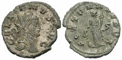 Roman Imperial Coins Gallienus. A.D. 253-268. BI antoninianus (21 mm, 3.44 g, 1 h). Rome, A.D. 265-267. GALLIENVS AVG, radiate head of Gallienus right / FORTVNA REDVX, Fortuna standing facing, head le