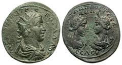 Roman Provincial Coins Cilicia, Seleuceia ad Calycadnum. Trebonianus Gallus. A.D. 251-253. Æ (34 mm, 20.6 g, 6 h). Radiate, draped and cuirassed bust of Trebonianus Gallus right / Draped busts of Apol