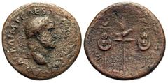 Roman Imperial Coins Galba. A.D. 68-69. Æ as (27 mm, 10.18 g, 5 h). Rome. [SE]R GALBA IMP CAESAR A[VG TR P], Laureate head of Galba right / S C across field, aquila between two standards. RIC 528. Por