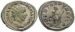 Roman Imperial Coins Trebonianus Gallus. A.D. 251-253. AR antoninianus (23 mm, 3.66 g, 11 h). Mediolanum. IMP C C VIB TREB GALLVS AVG, radiate, draped and cuirassed bust of Trebonianus Gallus right / 