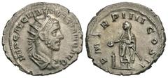 Roman Imperial Coins Volusian. A.D. 251-253. AR antoninianus (21 mm, 4.43 g, 12 h). Rome, A.D. 252. MP CAE C VIB VOLVSIANO AVG, radiate, draped and cuirassed bust of Volusian right / P M TR P IIII COS
