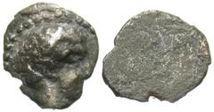 Greek Coins Cyprus, Salamis. 4th century B.C. AR 1/24 siglos (8 mm, 0.29 g). Male head right / Blank. BMC 44. Toned. Nearly very fine.