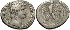 Roman Provincial Coins Syria, Seleucis and Pieria. Antiochia ad Orontem. Otho. A.D. 69. AR tetradrachm (27 mm, 14.16 g, 1 h). Laureate head of Otho right / Eagle standing facing on wreath, holding wre