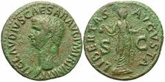 Roman Imperial Coins Claudius. A.D. 41-54. Æ as (30 mm, 11.27 g, 6 h). Rome, ca. A.D. 50(?)-54. TI CLAVDIVS CAESAR AVG P M TR P IMP P P, bare head of Claudius left / LIBERTAS AVGVSTA, S C across field