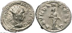 Roman Imperial Coins Trajan Decius. A.D. 249-251. AR antoninianus (22 mm, 4.11 g, 6 h). Rome. IMP C M Q TRAIANVS DECIVS AVG, radiate and cuirassed bust of Trajan Decius right / ABVNDANTIA AVG, Abundan