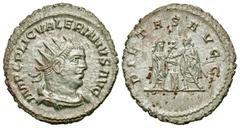 Roman Imperial Coins Valerian I. A.D. 253-260. BI antoninianus (22 mm, 3.48 g, 12 h). Samosata, A.D. 255/6. IMP C P LIC VALERIANVS AVG, radiate, draped and cuirassed bust of Valerian I right / PIETAS 