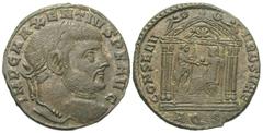 Roman Imperial Coins Maxentius. A.D. 306-312. Æ follis (24 mm, 6.27 g, 7 h). Aquileia, A.D. 307. IMP C MAXENTIVS P F AVG, laureate head of Maxentius right / CONSERV VRB SVAE, Roma seated left on shiel