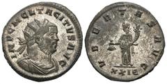 Roman Imperial Coins Tacitus. A.D. 275-276. Æ antoninianus (21 mm, 3.84 g, 12 h). Rome, early-mid A.D. 276. IMP C M CL TACITVS AVG, radiate, draped and cuirassed bust of Tacitus right / VBERTAS AVG, U