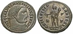 Roman Imperial Coins Galerius. A.D. 305-311. Æ follis (25 mm, 7.88 g, 6 h). Antioch, A.D. 308-310. IMP C GAL VAL MAXIMIANVS P F AVG, laureate head of Galerius right / GENIO IMP-ERATORIS, Genius standi