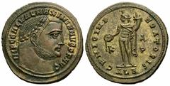 Roman Imperial Coins Galerius. A.D. 305-311. Æ follis (24 mm, 6.12 g, 12 h). Alexandria, A.D. 308-310. IMP C GAL VAL MAXIMIANVS P F AVG, laureate head of Galerius right / GENIO IMP-ERATORIS, Genius st