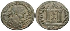 Roman Imperial Coins Maxentius. A.D. 306-312. Æ follis (21 mm, 5.68 g, 12 h). Aquileia, Cos. II (A.D. 309). IMP MAXENTIVS P F AVG CONS II, laureate bust of Maxentius right, wearing imperial mantle, ho