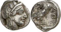 Monedas griegas / Greek coins (454-404 a.C.). Ática. Atenas. Tetradracma. (S. 2526) (CNG. IV, 1597). 17,17 g. MBC+.