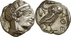 Monedas griegas / Greek coins (454-404 a.C.). Ática. Atenas. Tetradracma. (S. 2526) (CNG. IV, 1597). 17,21 g. EBC.