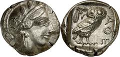 Monedas griegas / Greek coins (454-404 a.C.). Atica. Atenas. Tetradracma. (S. 2526) (CNG. IV, 1597). 17,10 g. EBC+/S/C-.