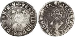 Monarquía española / Spanish Monarchy /d. Carlos I. Dénia. 2 rals. (AC. 85, mismo ejemplar) (Cru.V.S. falta) (Cru.C.G. 4149a, mismo ejemplar). La marca de ceca es una D girada dentro de la orla. No se