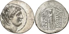 Monedas griegas / Greek coins Imperio Seléucida. Antíoco VII, Euergetes (138-129 a.C.). Antioquía ad Orontem. Tetradracma. (S. 7092 var) (CNG. IX, 1067d). Anverso desplazado. 16 g. (EBC-).
