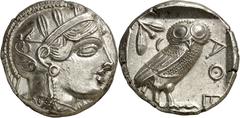 Monedas griegas / Greek coins (454-404 a.C.). Ática. Atenas. Tetradracma. (S. 2526) (CNG. IV, 1597). 17,17 g. S/C-.