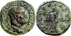 Monedas romanas / Roman coins (238 A.D.). Pupienus. Sestertius. (Spink 8539) (Co. 38) (RIC. 23a). Tooled with a burin. Very scarce. 21,62 g. (MBC+).