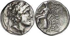 Monedas griegas / Greek coins Imperio Seléucida. Alejandro I, Balas (152-145 a.C.). Antioquía ad Orontem. Dracma. (S. 7035 var) (CNG. IX, 887a). Reverso algo descentrado. 4,16 g. MBC+/MBC.