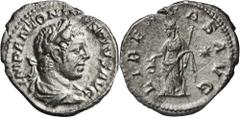 Monedas romanas / Roman coins (220-221 d.C.). Eliogábalo. Denario. (Spink 7523 var) (S. 92) (RIC. 107). 2,58 g. MBC+.