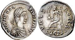 Monedas romanas / Roman coins (389-390 A.D.). Theodosius I. Lugdunum. Siliqua. (Spink 20450) (S. 72b) (RIC. 43b). 2 g. EBC.