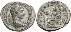 Imperio Romano / Roman Empire s/d. Eliogábalo. Antoniniano. (Co. 31). Anv.: IMP.CAES.M.AVR.ANTONINVS AVG. Su busto radiado, drapeado y acorazado. Rev.: FIDES EXERCITVS. La Fidelidad sentada a izquierd