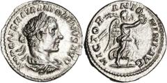 Monedas romanas / Roman coins (222 d.C.). Eliogábalo. Denario. (Spink 7553 var) (S. 289) (RIC. 156). 3,05 g. EBC-.