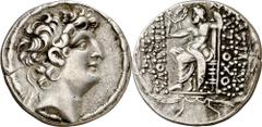 Monedas griegas / Greek coins Imperio Seléucida. Antíoco VIII, Grypos (121-96 a.C.). Antioquía ad Orontem. Tetradracma. (S. 7145 var) (CNG. IX, 1200). Anv.: Su cabeza diademada, en gráfila de collar. 