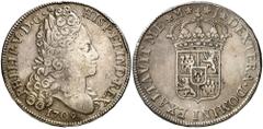 Monarquía española / Spanish Monarchy 1709. Felipe V. Madrid. J. 8 reales. (AC. 1335). Coin alignment. No value indication. The only 8 reales with the king's bust. Small dings, but magnificient exampl