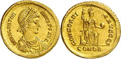 Monedas romanas / Roman coins * (388-392 A.D.). Valentinian II. Constantinople. Solidus. (Spink 20168) (Co. 4) (RIC. 69a). Obv.: D. N. VALENTINIANVS P. F. AVG. His bust diademed, draped and cuirassed.