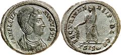 Monedas romanas / Roman coins (328-329 A.D.). Helena. Siscia. AE 20. (Spink 16610) (Co. 12) (RIC. 218). Obv.: FL. HELENA AVGVSTA. Her bust diademed and draped. Rev.: SECVRITAS REIPVBL(I)CE. Helena vei
