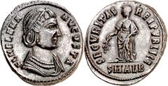 Monedas romanas / Roman coins (326 A.D.). Helena. Alexandria. AE 19. (Spink 16629) (Co. 12) (RIC. 38). Obv.: FL. HELENA AVGVSTA. Her bust diademed and draped Rev.: SECVRITAS REIPVBLICE. Helena veiled 