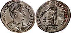 Monedas romanas / Roman coins (329 A.D.). Helena. Alexandria. AE 20. (Spink 16632) (Co. 12) (RIC. 53). Obv.: FL. HELENA AVGVSTA. Her bust diademed and draped. Rev.: SECVRI(T)AS REIPVBLICE. Helena veil