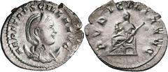 Monedas romanas / Roman coins (250 d.C.). Herennia Etruscilla. Antoniniano. (Spink 9495) (S. 19) (RIC. 59b). Hoja en anverso. 2,93 g. (MBC).