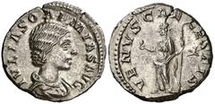 Monedas romanas / Roman coins (220-222 d.C.). Julia Soaemias. Denario. (Spink 7719 var) (S. 8) (RIC. 241). 3,21 g. Pequeña grieta. Buen ejemplar. EBC-.