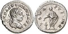 Monedas romanas / Roman coins (218-219 d.C.). Eliogábalo. Denario. (Spink 7556 var) (S. 307a) (RIC. 203). 3,04 g. EBC-.