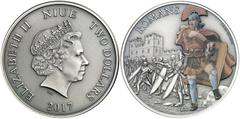 Monedas extranjeras / World coins 2017. Niue. Isabel II. 2 dólares. AG. Guerreros romanos de la Historia. En estuche oficial con certificado. S/C.
