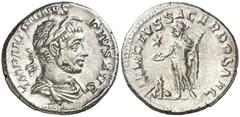 Monedas romanas / Roman coins (221-222 d.C.). Eliogábalo. Denario. (Spink 7518) (S. 61) (RIC. 88). 3,20 g. Limpiada. MBC+.