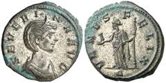 Monedas romanas / Roman coins (274-275 d.C.). Severina. Denario de cobre. (Spink 11710) (Co. 14) (RIC. 6). 2,95 g. Plateado original casi íntegro. EBC+.