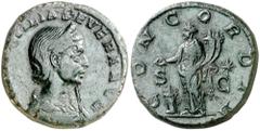 Monedas romanas / Roman coins (221 d.C.). Aquilia Severa. Sestercio. (Spink 7681) (Co. 4) (RIC 390). Pátina verde. Ex CNG 08/06/2005, nº 1675. Muy rara. 18,68 g. MBC+.