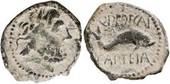 Monedas antiguas de Hispania / Celtiberian coins Carteia (San Roque). Semis. (FAB. 645) (ACIP. 2564). 6,88 g. MBC-.