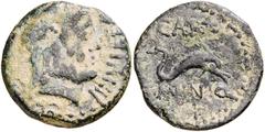 Monedas antiguas de Hispania / Celtiberian coins Carteia (San Roque). Semis. (FAB. 680 var) (ACIP. 2600). 3,69 g. MBC-.