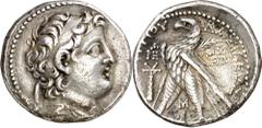 Monedas griegas / Greek coins Imperio Seléucida. (128-127 a.C.). Demetrio II, Nicator (146-138 / 129-125 a.C.). Tiro. Tetradracma. (S. 7105 var) (CNG. IX, 1122). 13,99 g. MBC+.