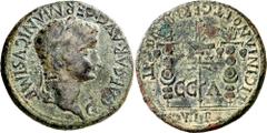 Monedas antiguas de Hispania / Celtiberian coins Calígula. Caesaraugusta (Zaragoza). Dupondio. (FAB. 383) (ACIP. 3097). 23,37 g. MBC+/MBC.