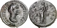 Monedas romanas / Roman coins (141 d.C.). Faustina madre. Dupondio. (Spink 4635) (Co. 38 var) (RIC. 1163a). 12,13 g. MBC+.