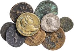 Lotes de conjunto / Lots Lote formado por 4 ases, 1 dupondio, 2 antoninianos y 2 pequeños bronces bajoimperiales. Total 9 monedas. A examinar. BC/MBC+.