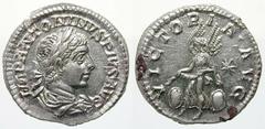 RöMISCHES KAISERREICH ELAGABALVS No.: 204 Rufpreis-Opening bid: CHF 200.- ELAGABALVS 218 - 222 AR - Denar 2,85g Rom 220 - 222 Av: IMP ANTONINVS PIVS AVG; Lorbeerbekränzte Büste mit Paludamentum nach r