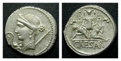COLLECTION OF ROMAN REPUBLICAN COINAGE C JULIUS CAESAR C JULIUS CAESAR AR-Denarius, 3,84 g. Spain. c. 46-45. Obv.: Draped, diademed bust of Venus l., Cupid, sceptre, lituus. Rev.: CAESAR Gaulish capti