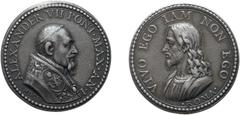 Alessandro VII. Alessandro VII. Sommo Pontefice 1655-1667. Fabio Chigi di Siena. Medaglia 1655 in argento. Opus Gaspare Morone. AR 16.01 gr; 30.89 mm. ALEXANDER VII PONT MAX AN I Busto a capo scoperto