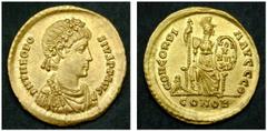 A COLLECTION OF ROMAN GOLD COINS THEODOSIUS I (379-395) AV-Solidus, 4.48 g. Constantinopolis, 383-388. Obv.: DN THEODOSIVS PF AVG Diademed, draped, cuirassed bust of Theodosius I r. Rev.: CONCORDIA AV